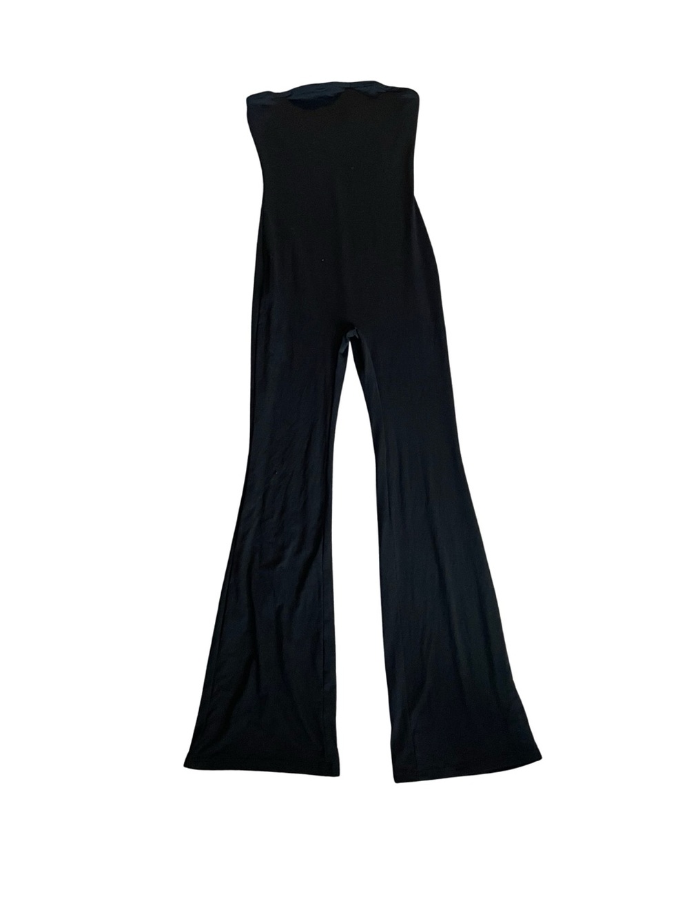 SHEIN Black Strapless Wide-Leg Jumpsuit